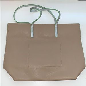 Tan pleather tote